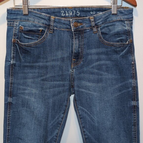 ZARA Mid Rise Skinny Fit Jeans Z1975 Basic Dept Distressed Denim Womens Size 8 - Picture 2 of 8
